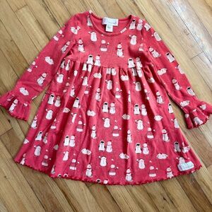Flowersak Christmas Snowman Snowball Fight Winter Christmas Dress Red Ruffle 10
